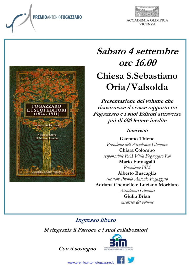 locandina ORIA libro Fogazzaro Editori-1